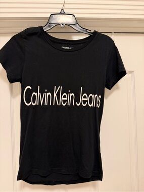 Calvin Klein Jeans Black Tee with White Logo